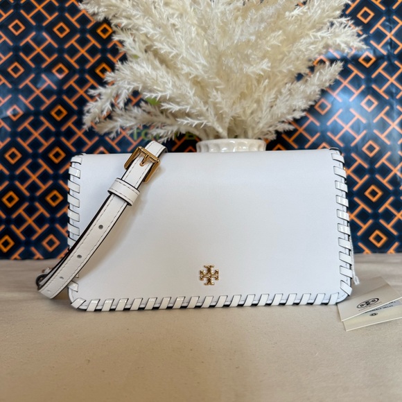 NWT.  Tory burch white  Emerson Whipstitch Mini Crossbody - Picture 1 of 14
